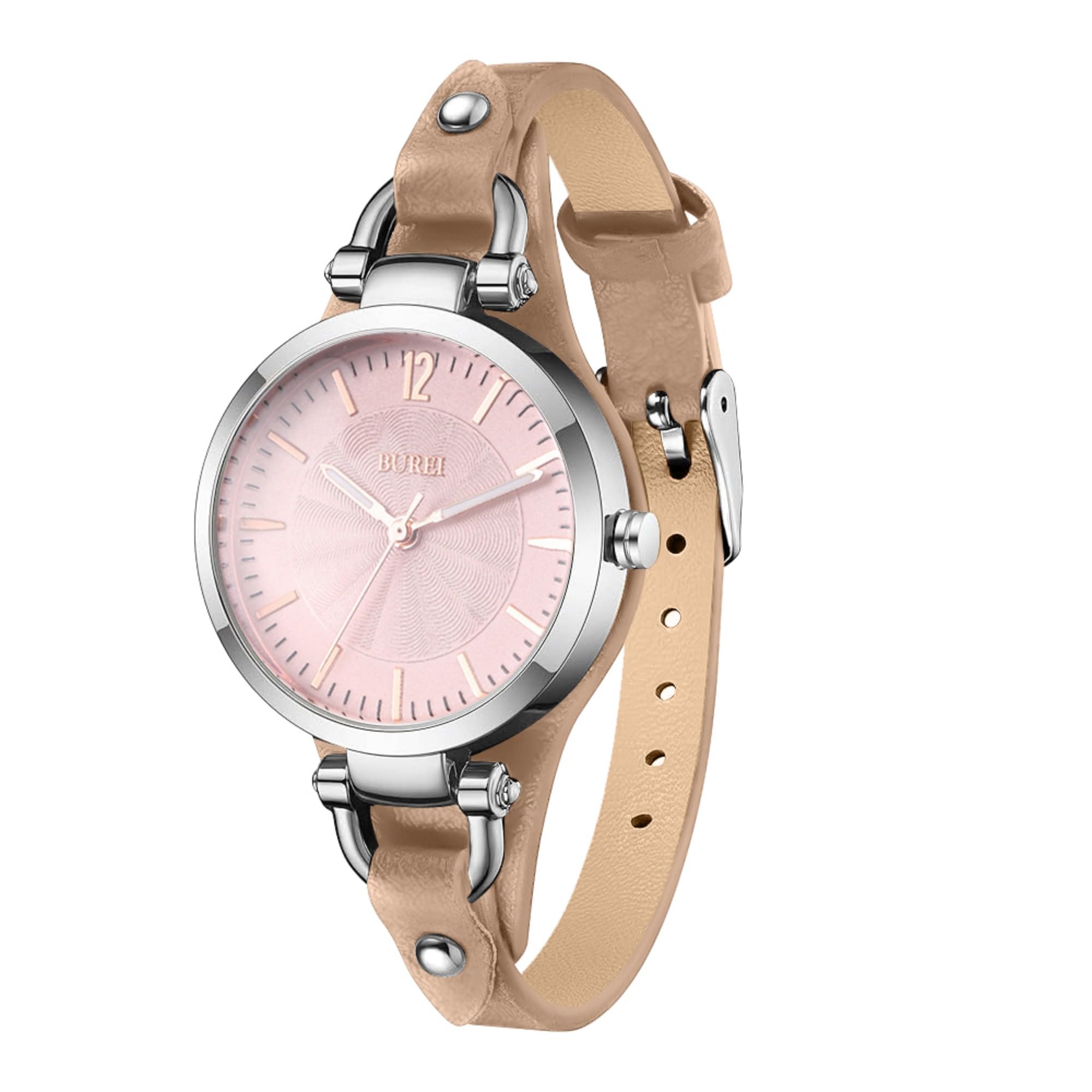BUREI Women Watches Simple Leather Strap Watch Luxury Quartz Watches Small Thin Ladies Watch Bracelet Band Wristwatch Relogio Feminino