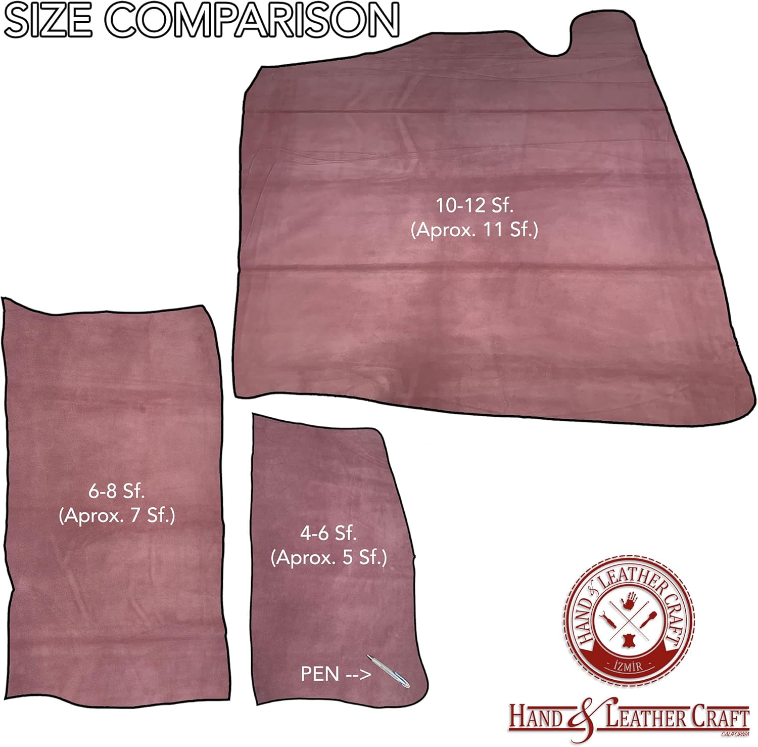 Hand & Leather Craft 3/4 oz. Suede Leather Cowhide. Best for Moccasins, Leathercraft, Bag Linings, Approns, Saddle Parts. (Navy, 4-6 Sqft)