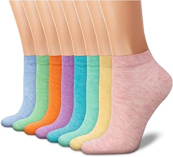 CHARKING 8 Pairs Ankle Socks for Women - Non Slip Cotton No Show Low Cut Casual Socks