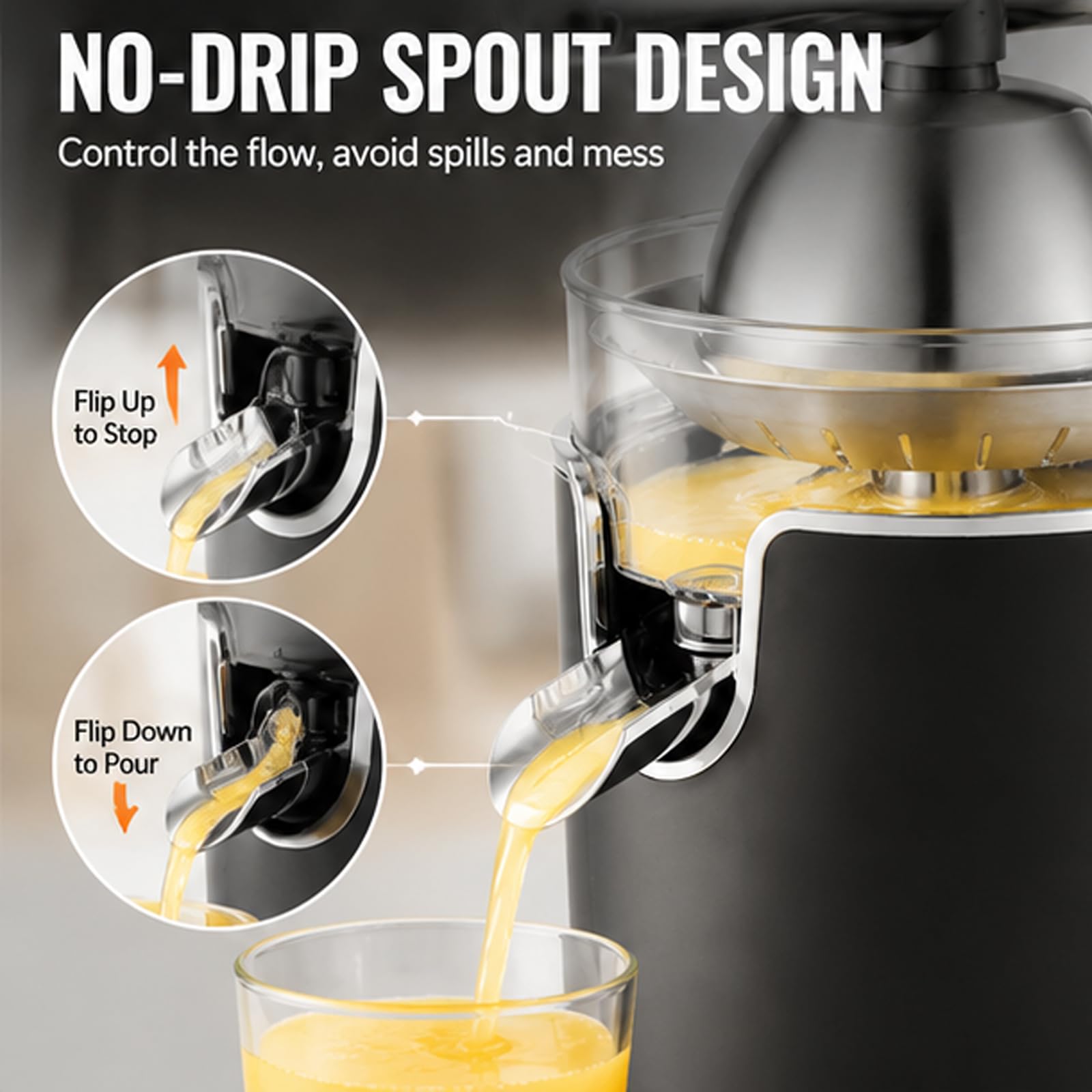 Spremiagrumi elettrico, 2 coni e leva ergonomica | Spremifrutta manuale resistente, facile da pulire per bar ristorante bar commerciale domestico