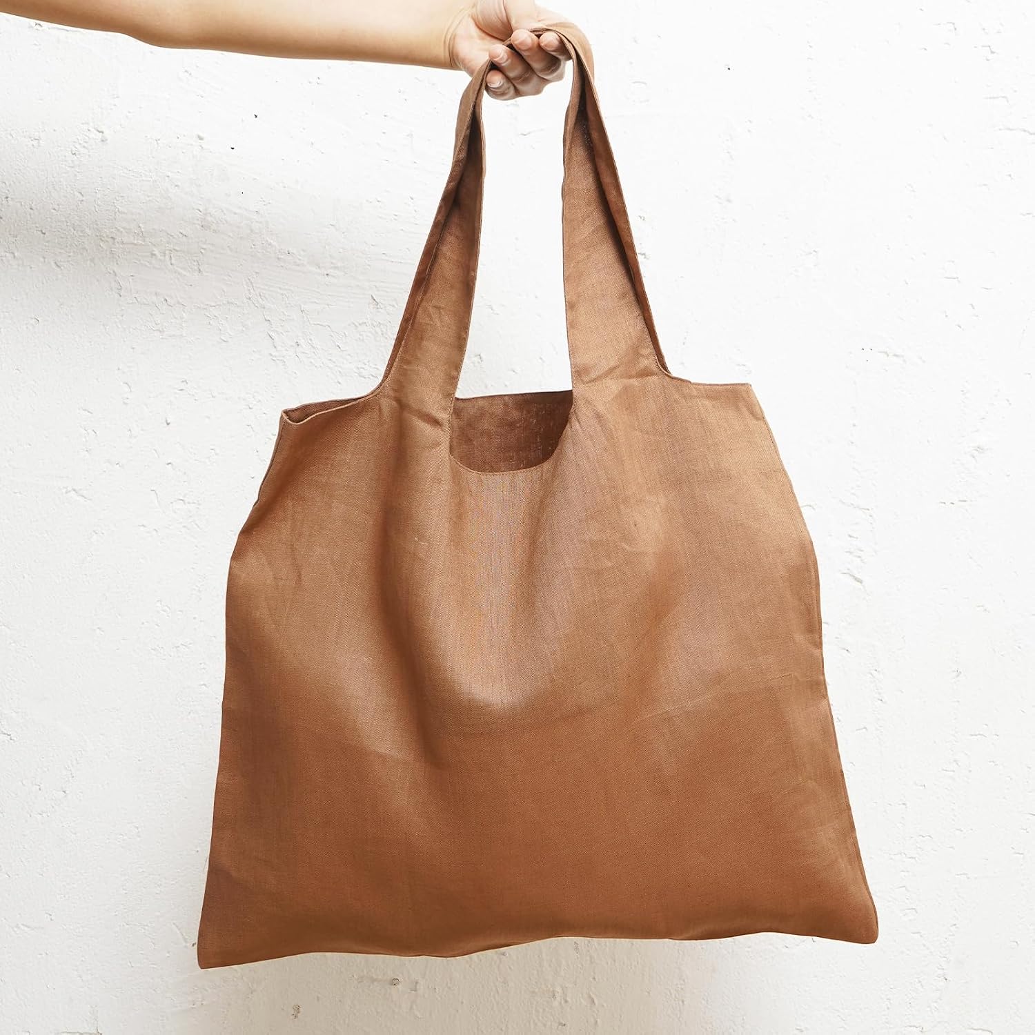 100% Pure Linen Reusable Shopping Bags for Shoulder Grocerie Bags Heavy Duty with Handles