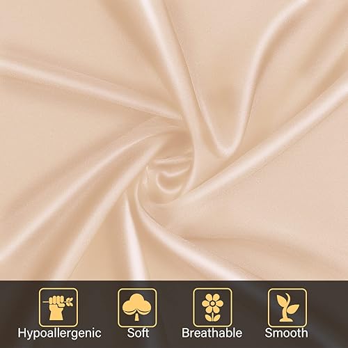 Miniatura 2 de Juego de 2 fundas de almohada de seda de morera para cabello y piel con cremallera oculta, ambos lados, 19 momme suaves y transpirables, fundas de