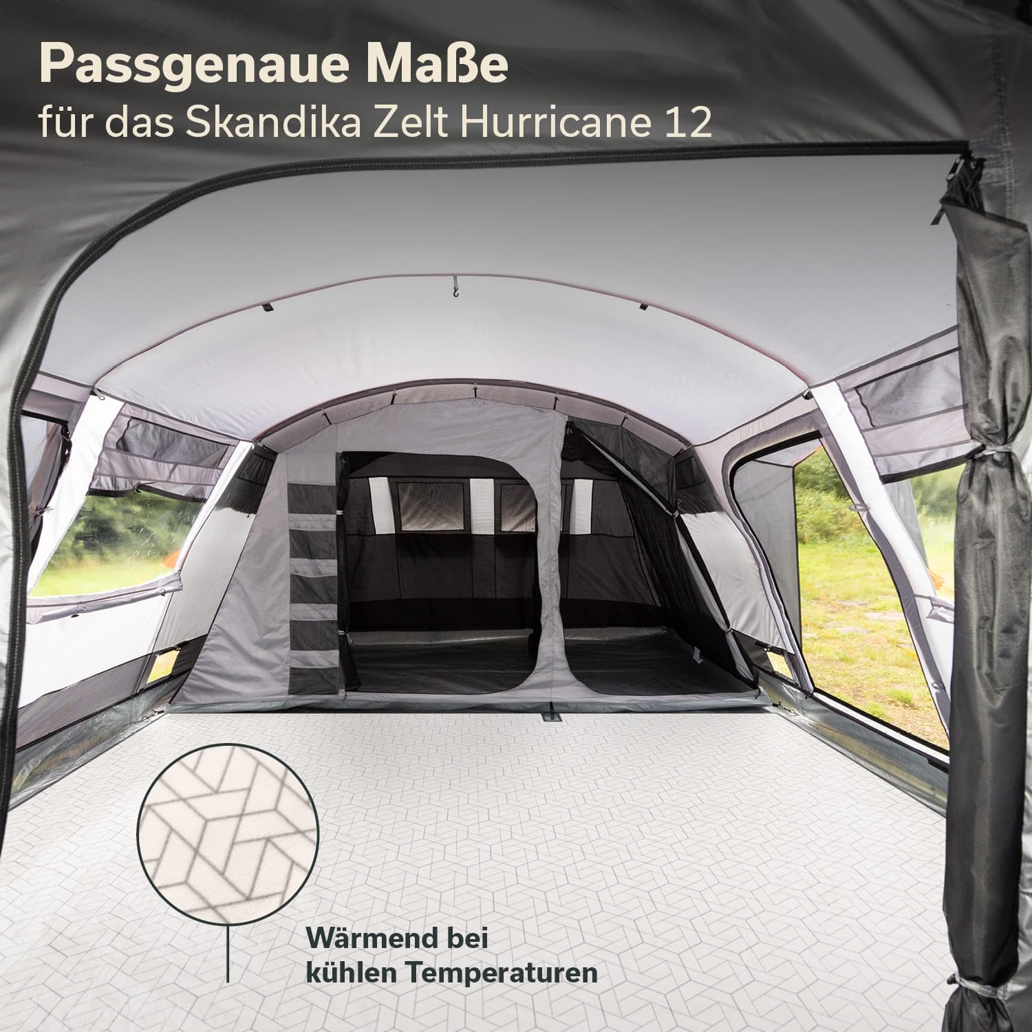 Skandika Zeltteppich Lindal 290 × 400 cm | Outdoor Teppich mit Softtouch-Fleece, wetterfest & wasserdicht, mit Aufbewahrungstasche | Picknickdecke, Campingteppich, Zeltunterlage, Camping Zubehör