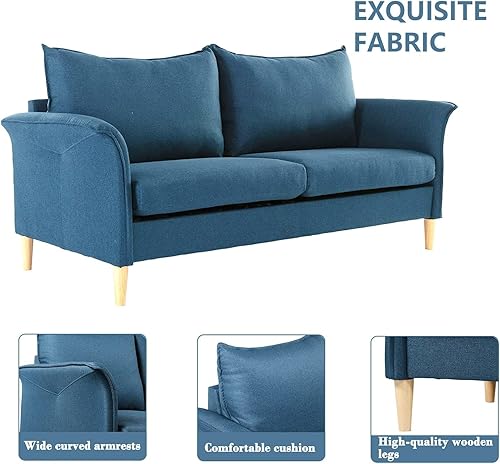 Miniatura 4 de ZUNMOS Sofá de 3 asientos, muebles modernos de 77 pulgadas con asiento profundo, sofá tapizado de mediados de siglo para sala de estar, apartamento,