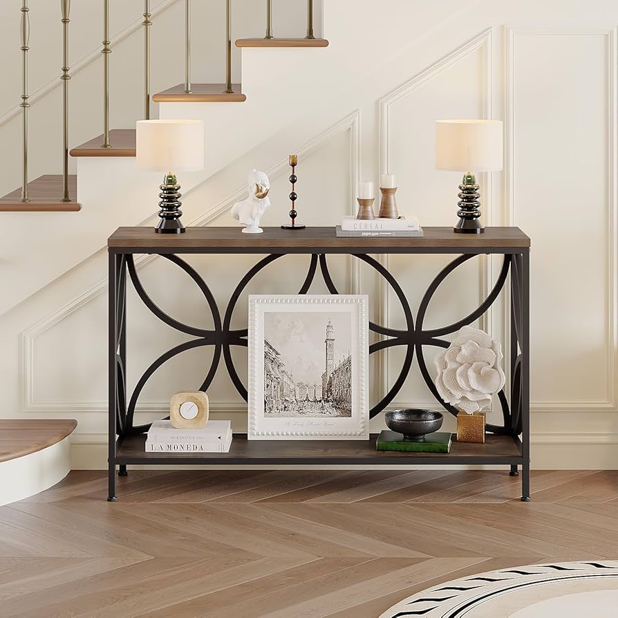 ヴィンテージ　コンソール Amazon.com: GiftGo Narrow Sofa Table 47.2 Inch, Industrial Sofa