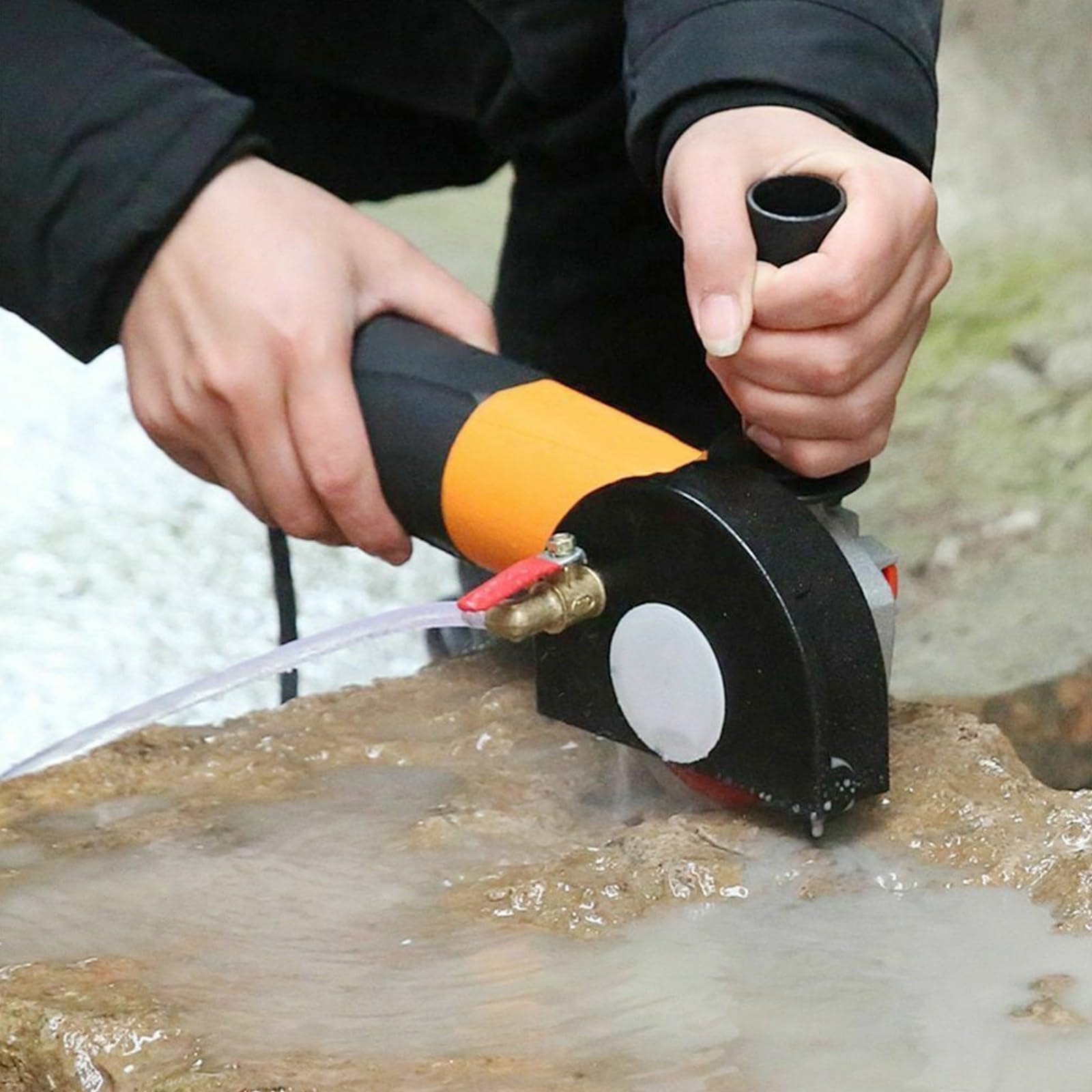 Set di protezioni per smerigliatrice angolare con sistema di raffreddamento ad acqua, protezioni da taglio senza polvere per mattoni in calcestruzzo in pietra, copertura di sicurezza in metallo con