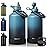 CIVAGO Gallon Insulated Water Bottle Jug with Straw, 128 oz Large Stainless Steel Water Flask, Big Metal Thermal Mug with 3 Lids for Sports, Travel, Gym, and Camping, Indigo Black