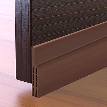 YIHAIC Self-Adhesive Door Seal - YIAHIC Sealing Strip Draught Excluder Against Insect Replacement Seal Weatherproof Blocker Sound Seal Silicone Door Stopper (100 x 5 cm, Brown) - image, photos