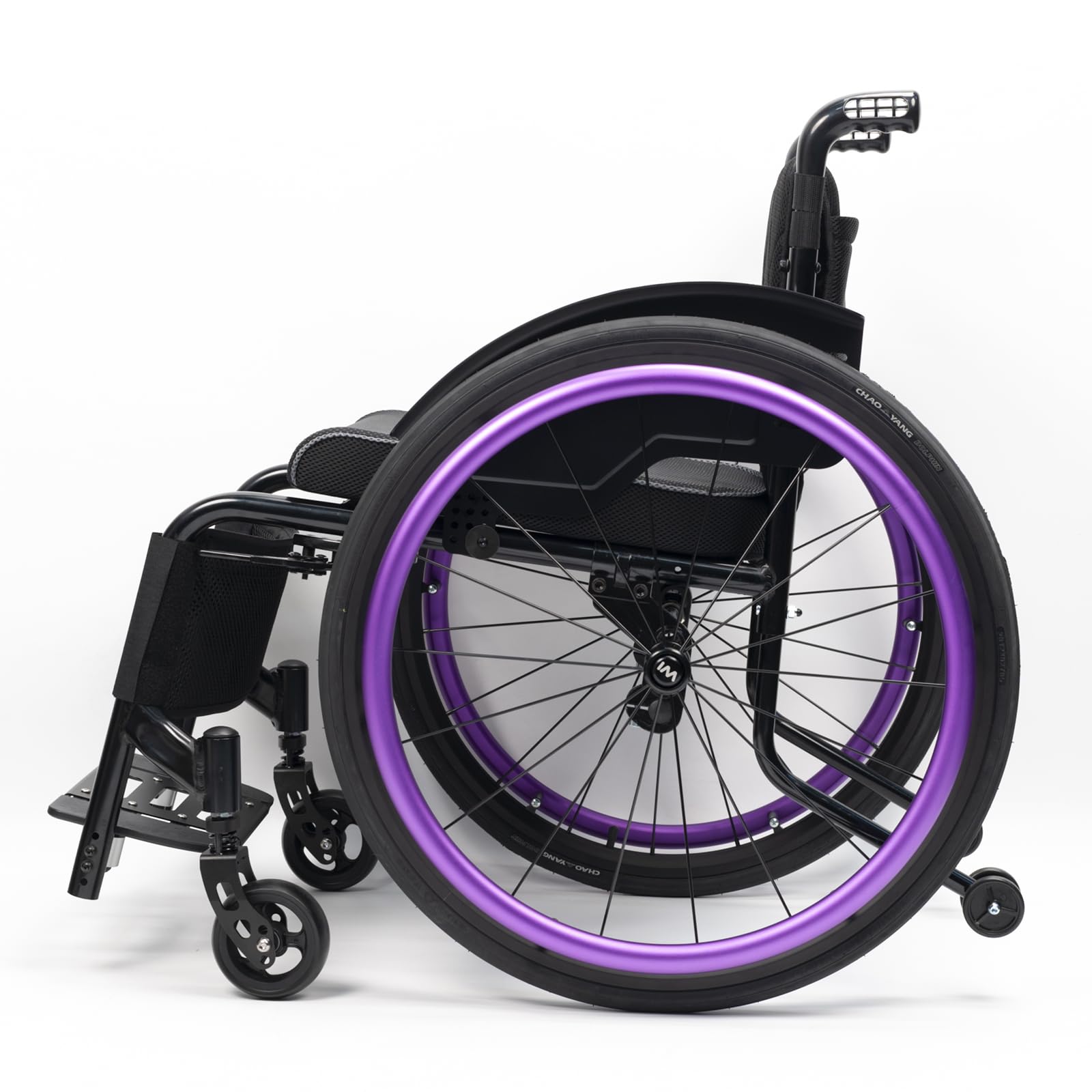 Fauteuil Roulant De Sports Légers, Fauteuil Roulant All Terrain, Fauteuil Roulant en Aluminium Détachable, Fauteuil Roulant Autonome Portable, pour Les Jeunes, Adultes(38cm/15in,Black)