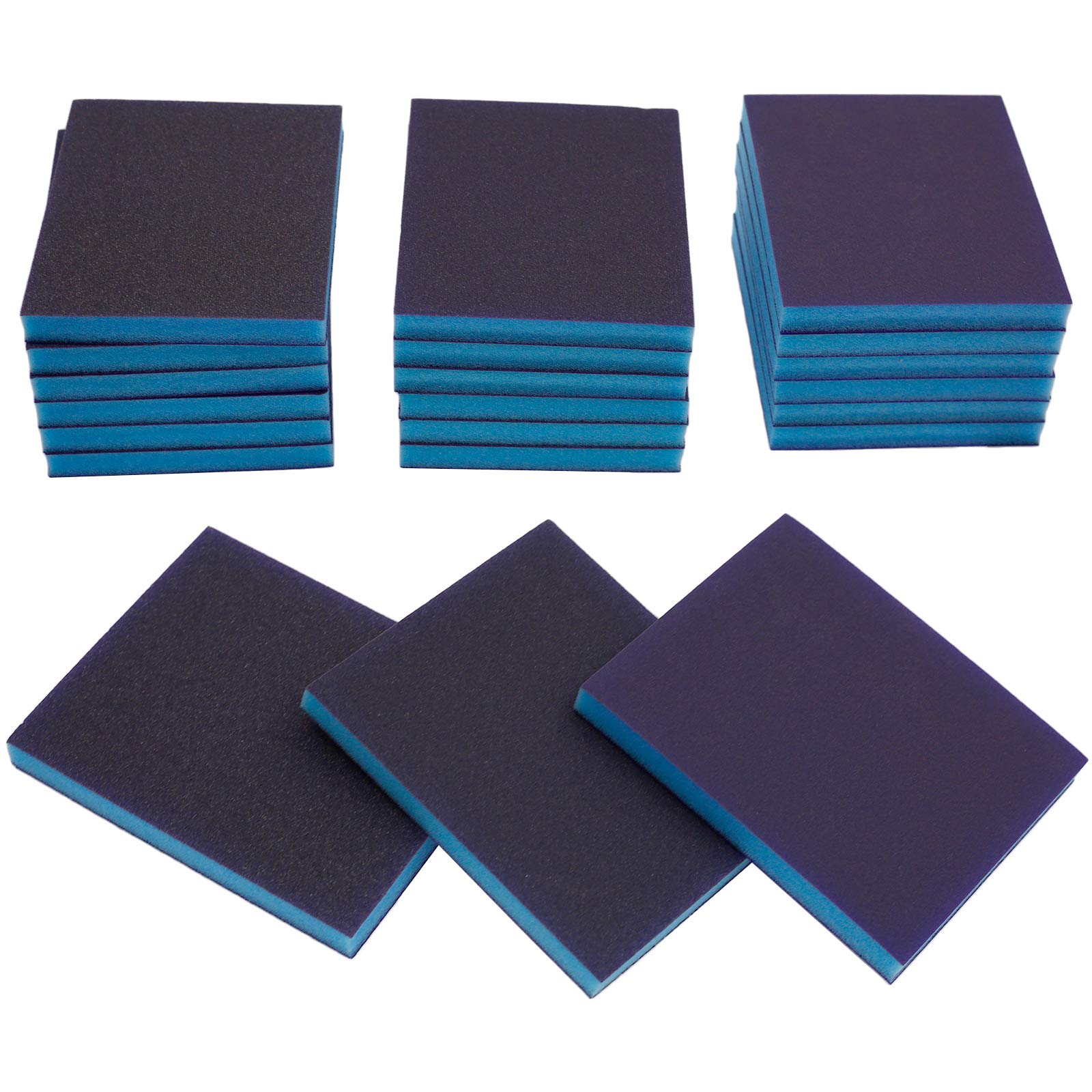BokWin 18Pcs Sanding Sponge Kit - 100/120/220 Grit Blocks, Washable and Reusable (Medium, Fine, Superfine Grade)