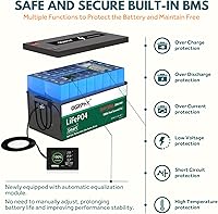 Vista 4 de Kit de conversión de batería de litio de 36 V, 200 A BMS, corriente máxima de 1,000 A, con monitor táctil y correa de retención, más de 4,000 ciclos