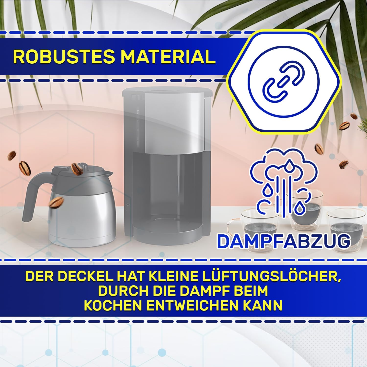 Deckel der Kaffeekanne für Filterkaffeemaschine mit dem Originalcode SS-202747 SS202747 für Krups ProAroma KM305D10 KT4208 für Tefal CI390811 - Garantie 10 Jahre - MONTERAL