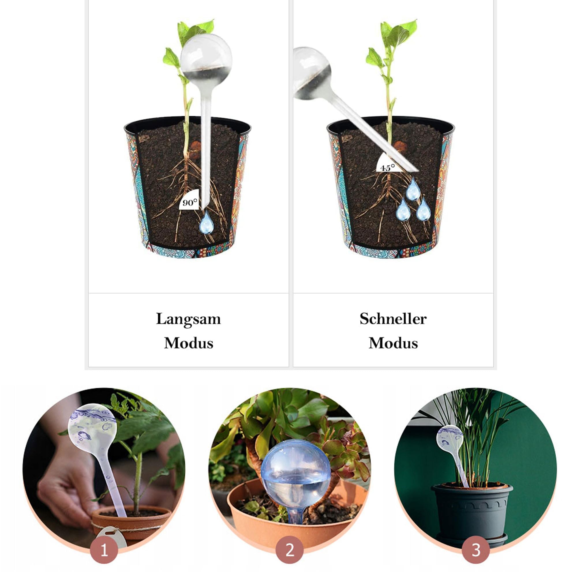 Lot De 6 Boules D'Arrosage Auto Pour Plantes - Irrigation Goutte à Goutte Intérieur Extérieur