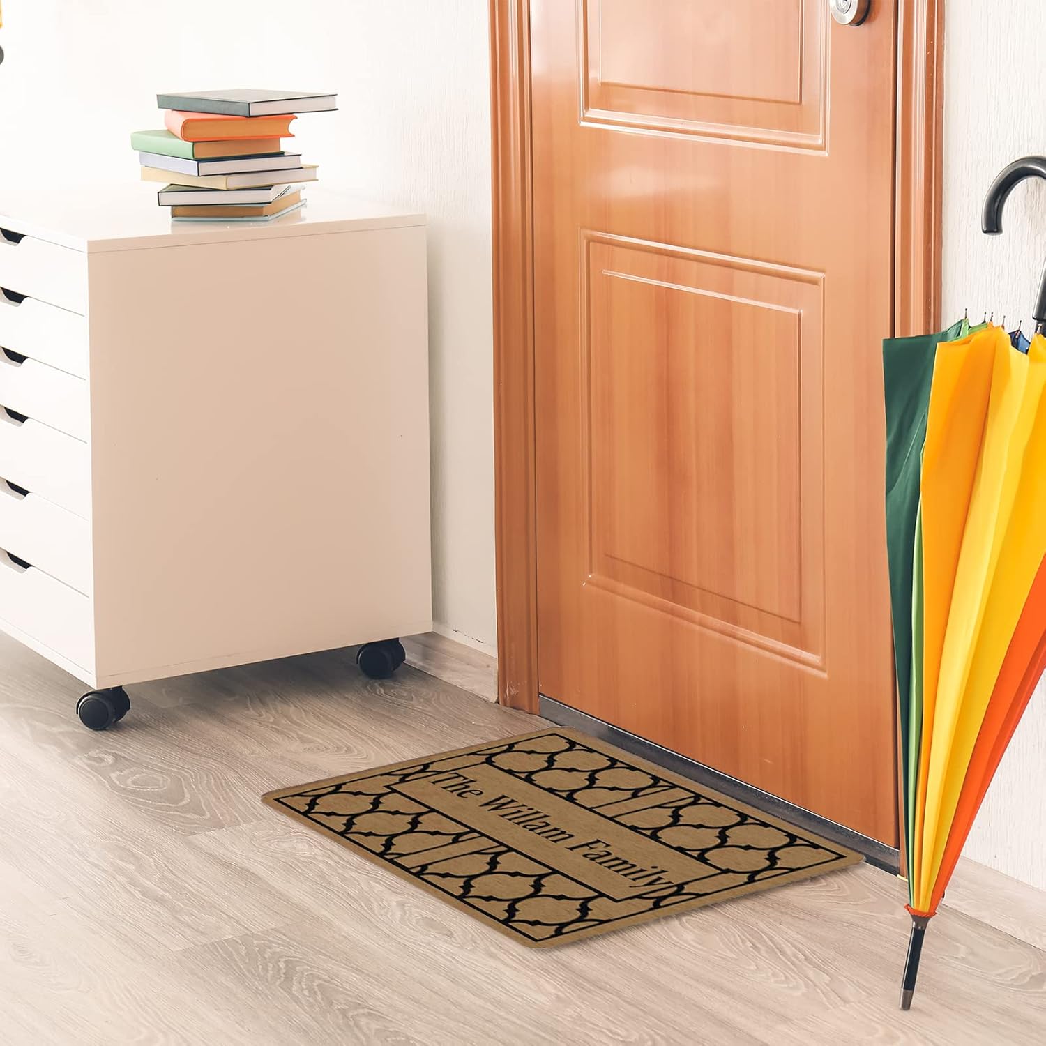 Custom Welcome Doormat With Family Name,Personalized Vintage Welcome Door Rug,Indoor Rugs For Entryway,Non Slip Low-Profile Floor Switch Mat For Entrance Yard Outdoor Bath Garage Porch Decor 30*18In