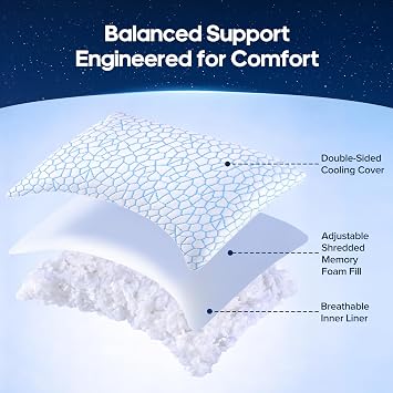 QUTOOL Crescent Pillow for Side Sleepers, Shoulder Support, King 1 Pack