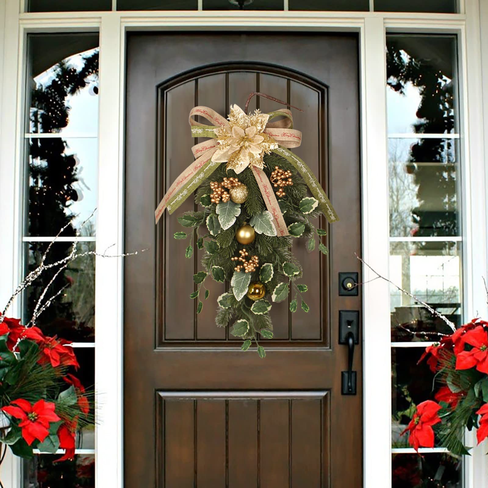 Amazon.com: 2024 Christmas Wreath Christmas Upside Down Tree Home