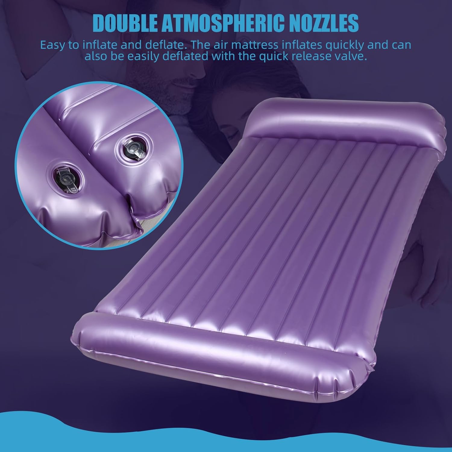 Inflatable Massage Air Mattress, Durable PVC Waterproof Air Mattress, Oil, Water-Based, Silicone Safe Massage Mattress, Self Inflating with Pump 88" X 48" X 6"