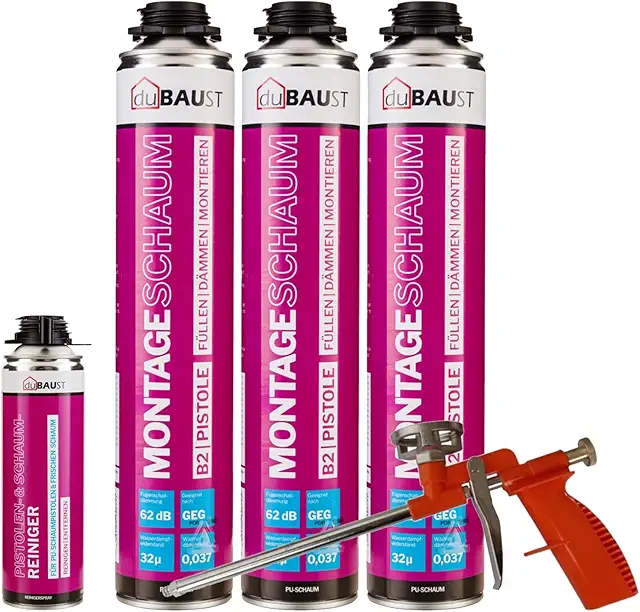 Dubau MSP24 Montageschaum 750ml Kombiset - Isolierschaum mit Pistole & Reiniger