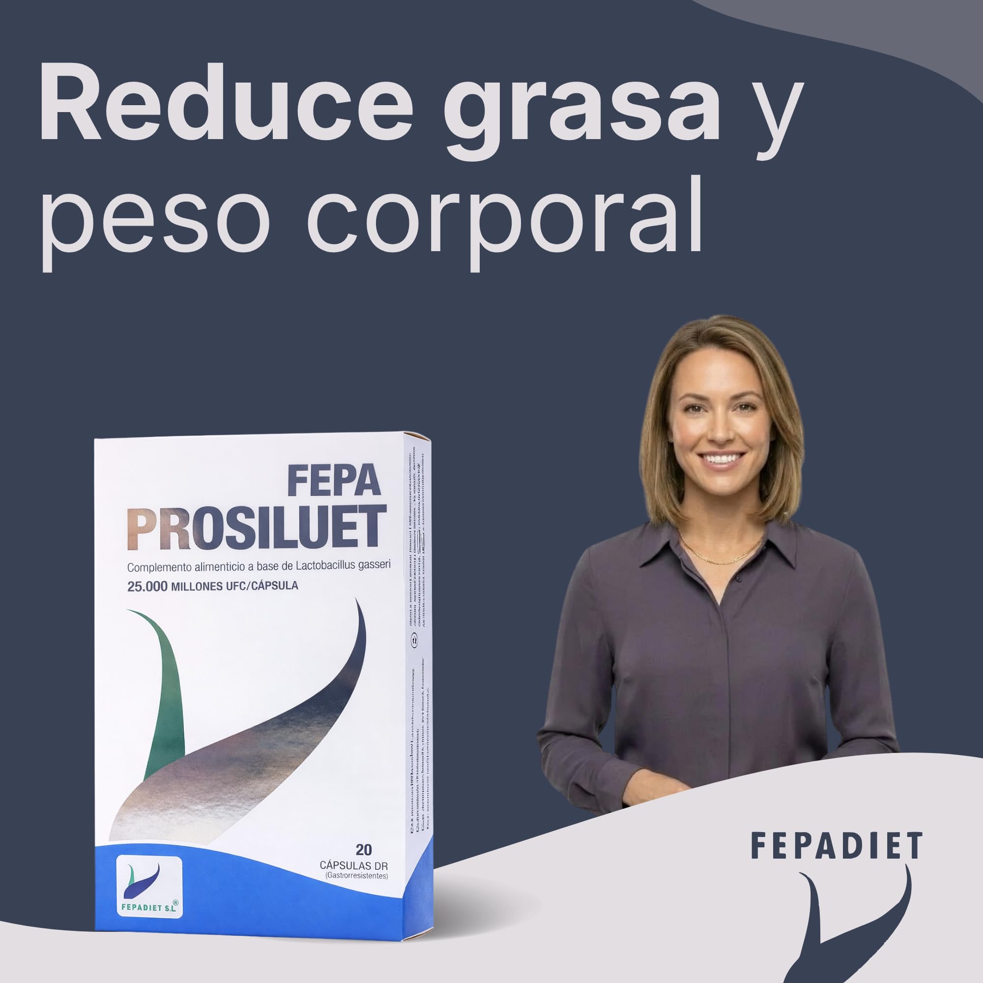 FEPA Prosiluet 20 Cápsulas con Lactobacillus gasseri Pack de 3 – Complemento Alimenticio - Probiótico para Apoyo Nutricional en la Gestión de la Composición Corporal – Fepadiet