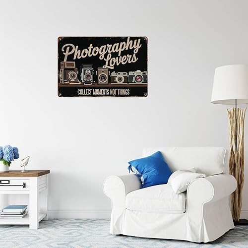 Miniatura 6 de Photography Lovers Retro Camera Funny Wall Decor Retro Metal Sign Poster for Garage Man Cave Bathroom Bedroom Farm Inspirational Popular Wall Art