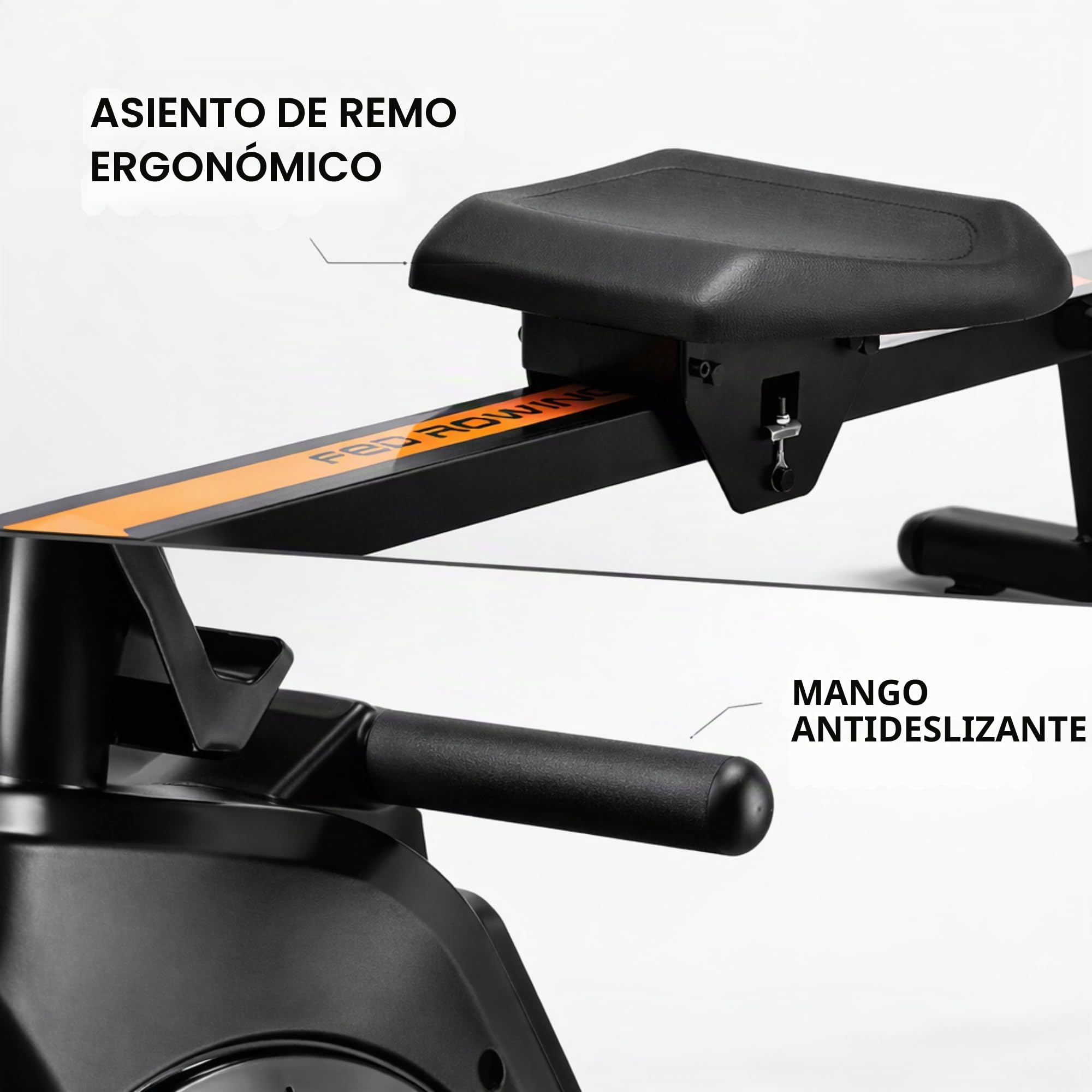 Máquina De Remo Magnética para Gimnasio Doméstico - Equipo De Entrenamiento Plegable con Capacidad para 159 Kg Y Monitor LCD | 16 Niveles Ajustables para Cardio - Negro