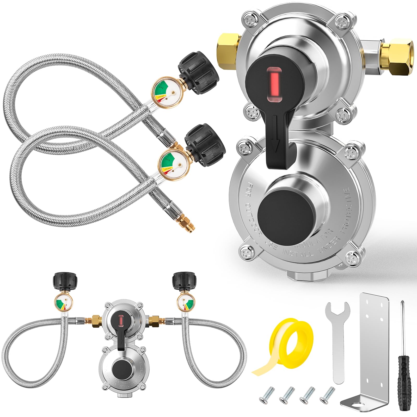 Devvicoo 2-Stage Auto Changeover LP Propane Regulator - gas supply | Mubboo