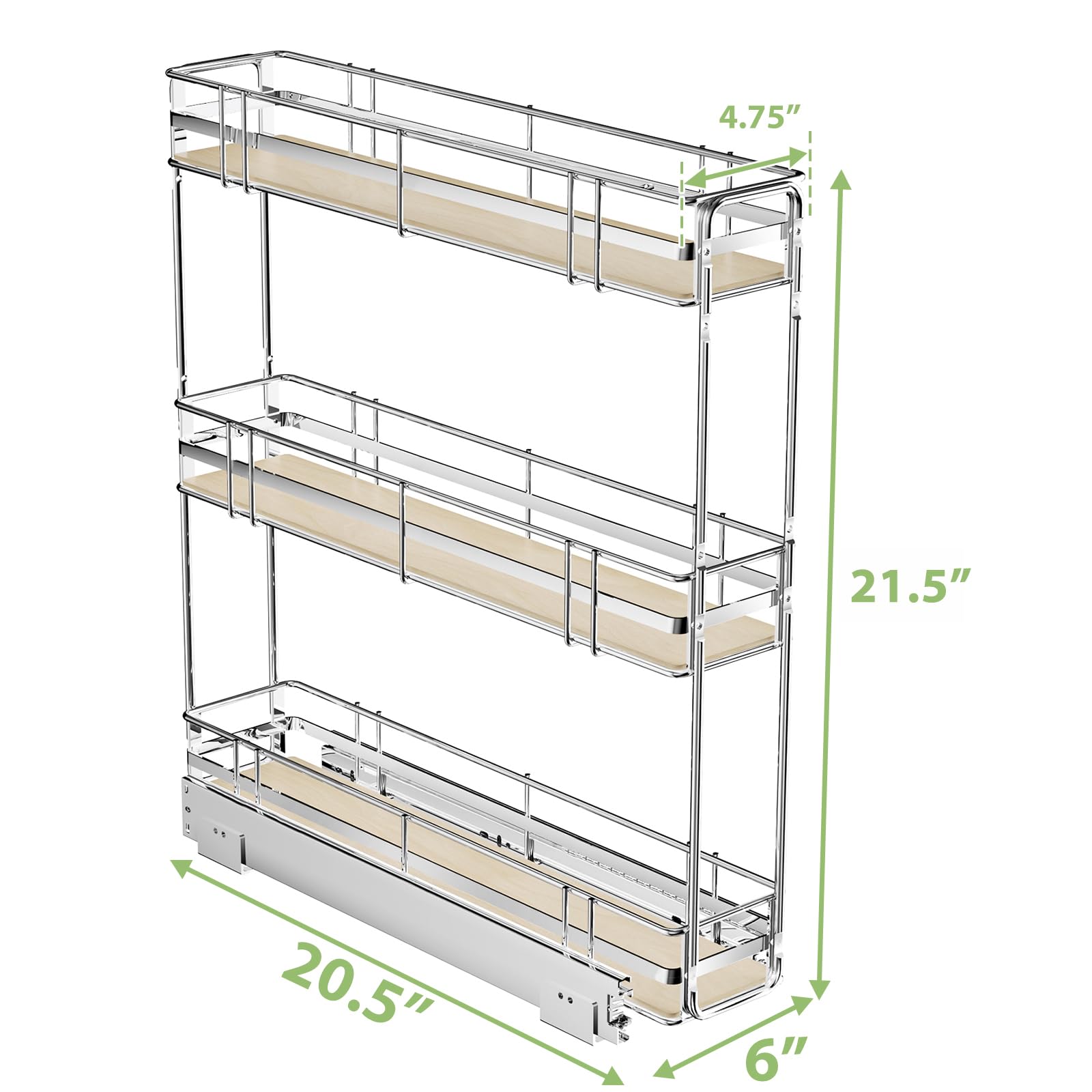 Snapklik.com : ROOMTEC 3-Tier Pull Out Cabinet Organizer Spice Rack For ...