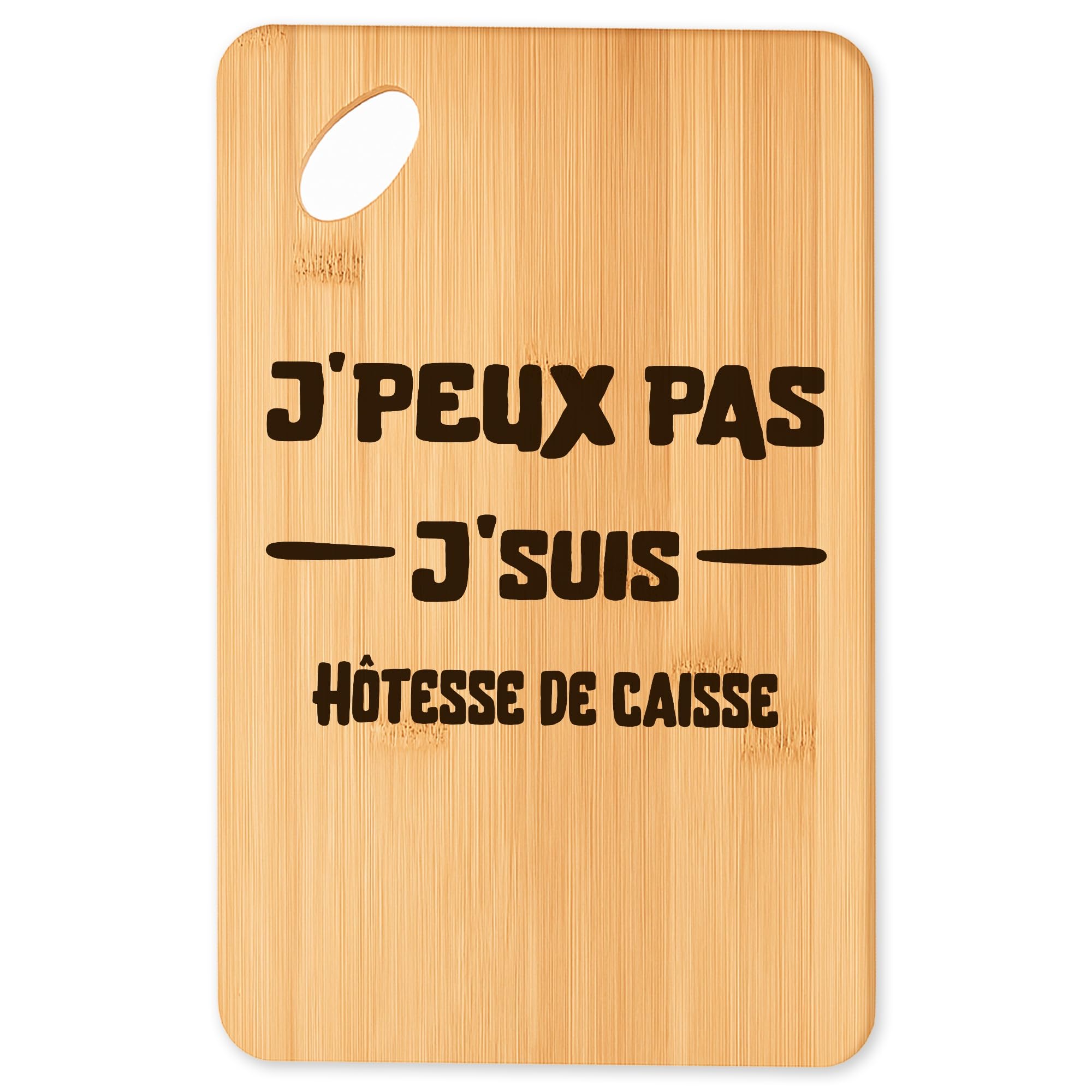 Planche à découper Hotesse de caisse, le cadeau original et utile pour la cuisine