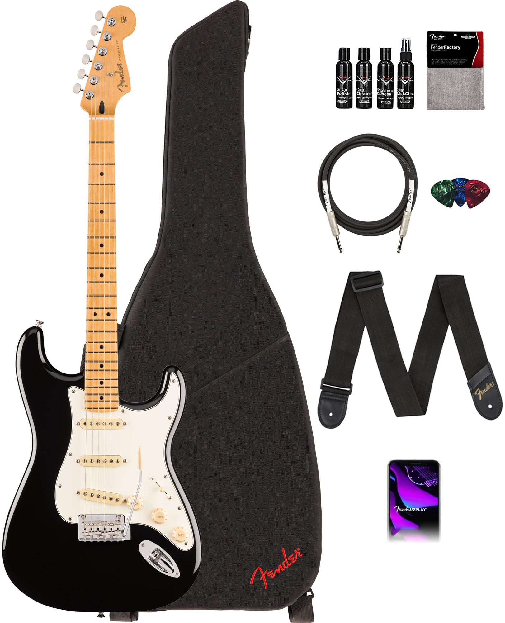 FENDER Player II Stratocaster 黒 Amazon.com: Fender Player II Stratocaster - Black Bundle with Gig