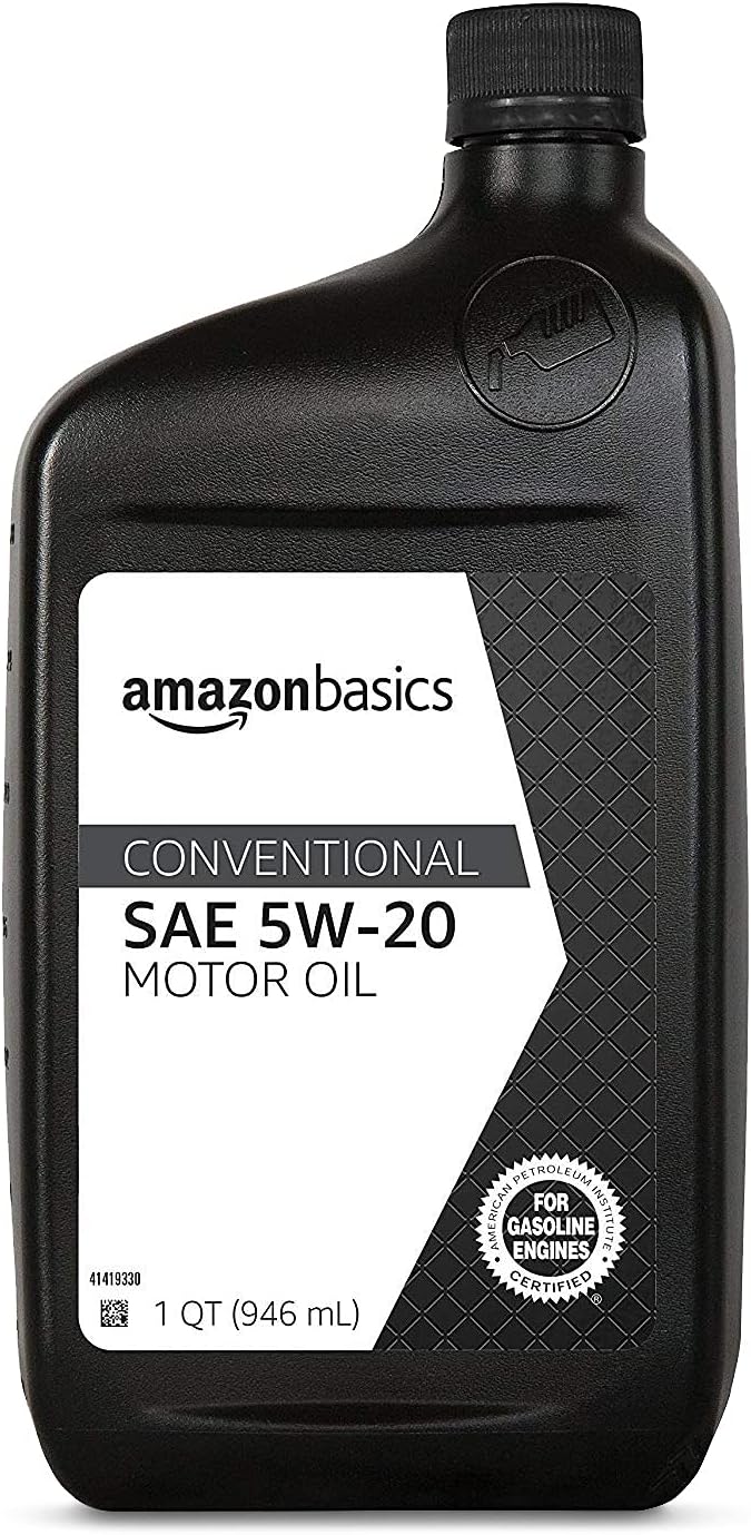 AmazonBasics Conventional Motor Oil - 5W-20 - 1 Quart - 6 Pack
