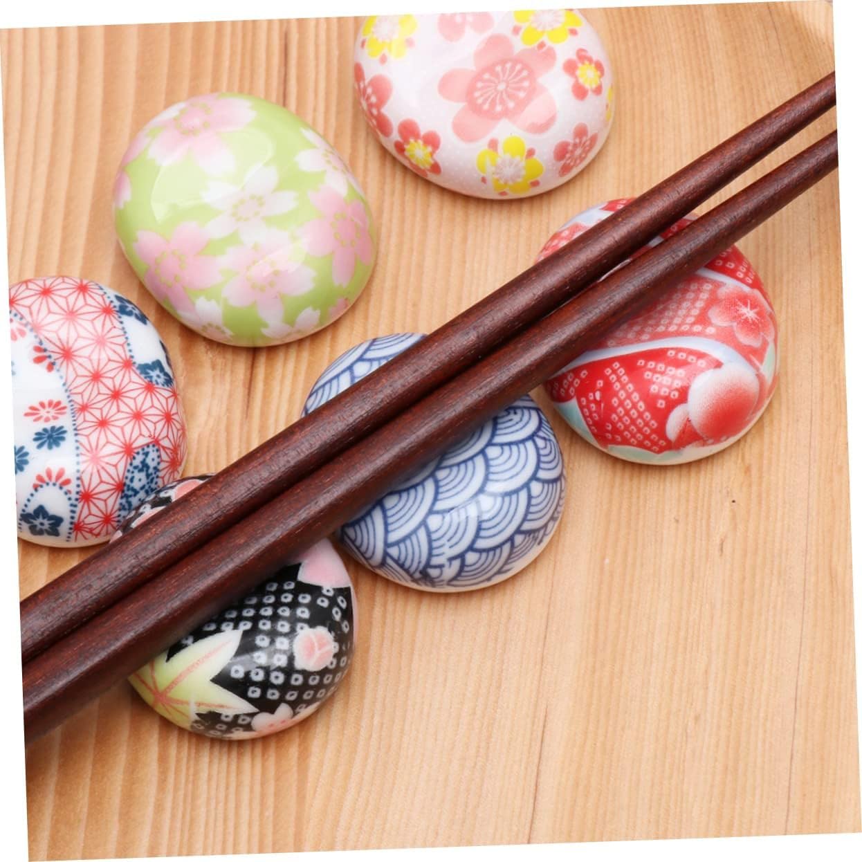 MRKU Soporte para Palillos, Soportes para Palillos de Restaurante, 6 Piezas, cerámica China, Soporte para cucharas y Tenedores, cerámica Japonesa