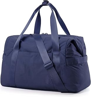 BAGSMART BAGSMART Gym Bag for Women, Carry on Weekender Overnight Travel Duffel Bags with Trolley Sleeve, Personal Item Travel Bag Tote Workout Dance Bag(Dark Blue-Large)