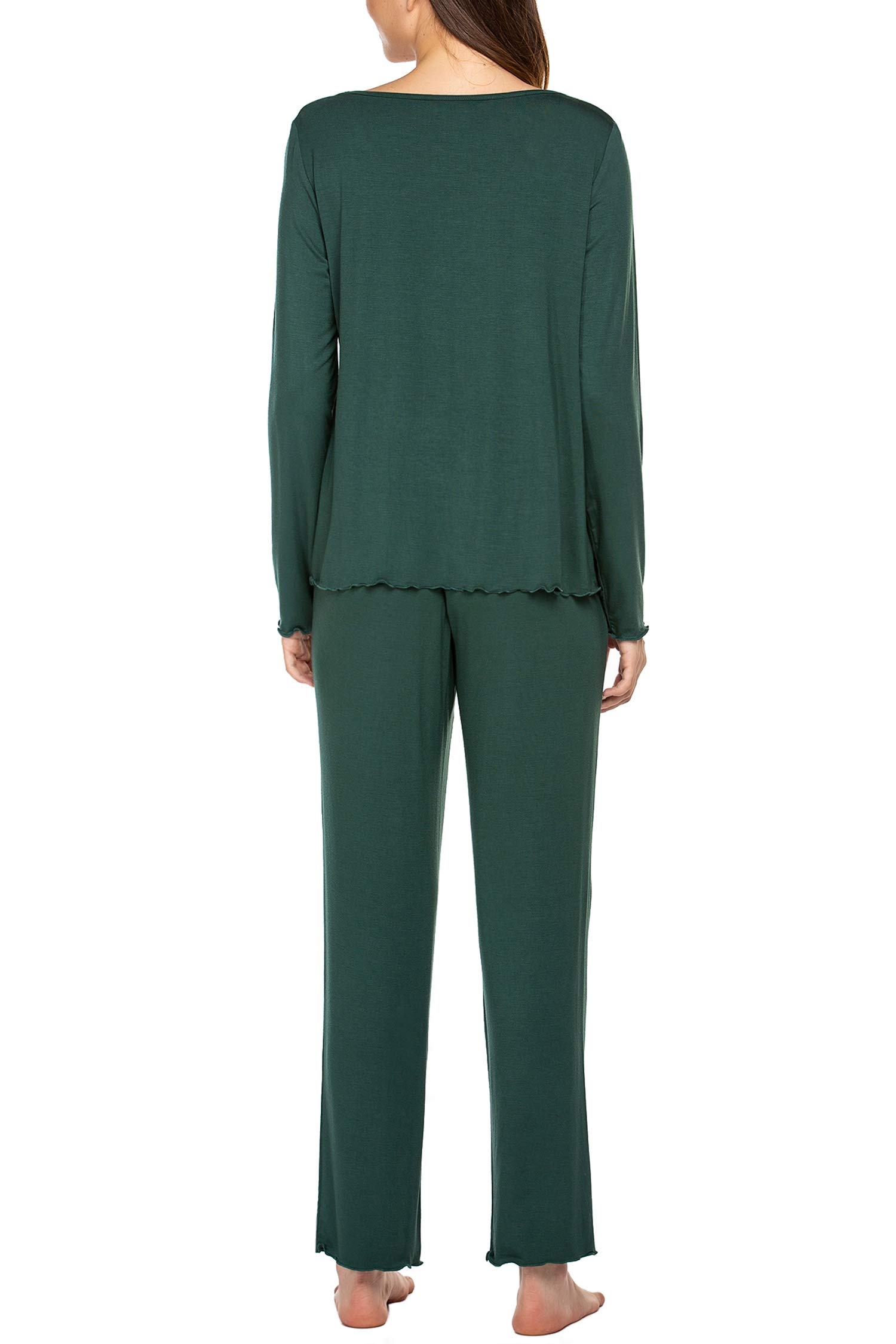 MAXMODA Pigiama Donna Pigiami Due Pezzi Maglietta Manica Lunga e Pantalone Lungo S-XXL