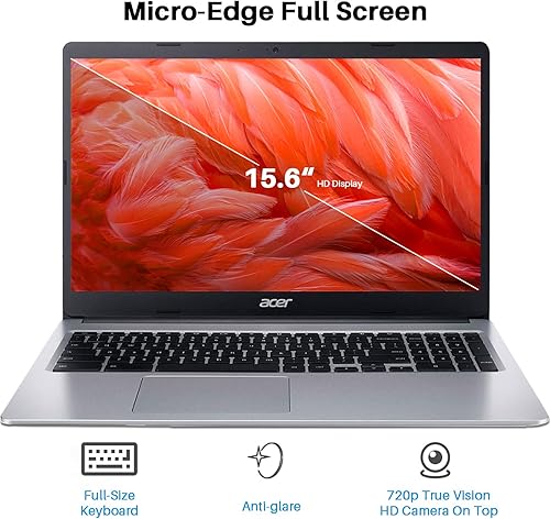 Miniatura 4 de acer Laptop Chromebook 315 2024, pantalla HD de 15.6 pulgadas, Intel Celeron N4020, 4 GB de RAM, 64 GB eMMC, gráficos Intel UHD, batería de larga