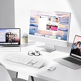 OMOTON Clavier sans Fil Bluetooth pour Mac AZERTY Français, Argent - 4