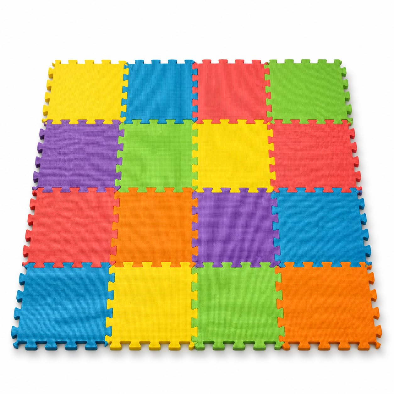 Interlocking EVA Foam Floor Mats 30x30cm, Extra Thick Soft Puzzle Tiles for Yoga, Gym, Kids Play Area, Home Workout, Exercise, Non Slip Protective Matting (Multicolor, 18Mats without Border)