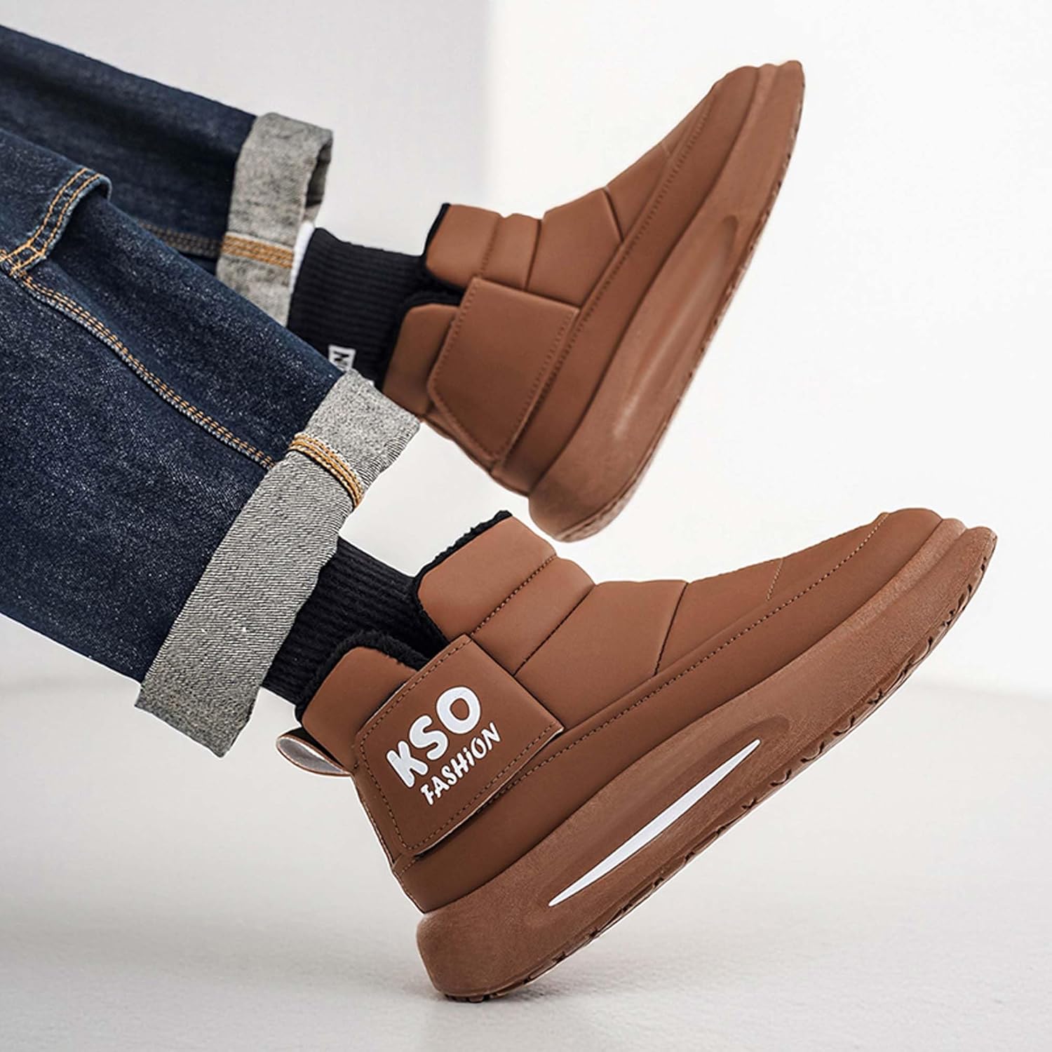 Winter warm and cotton comfortable snow boots, waterproof and heat-insulating outdoor hiking boots - Image 5