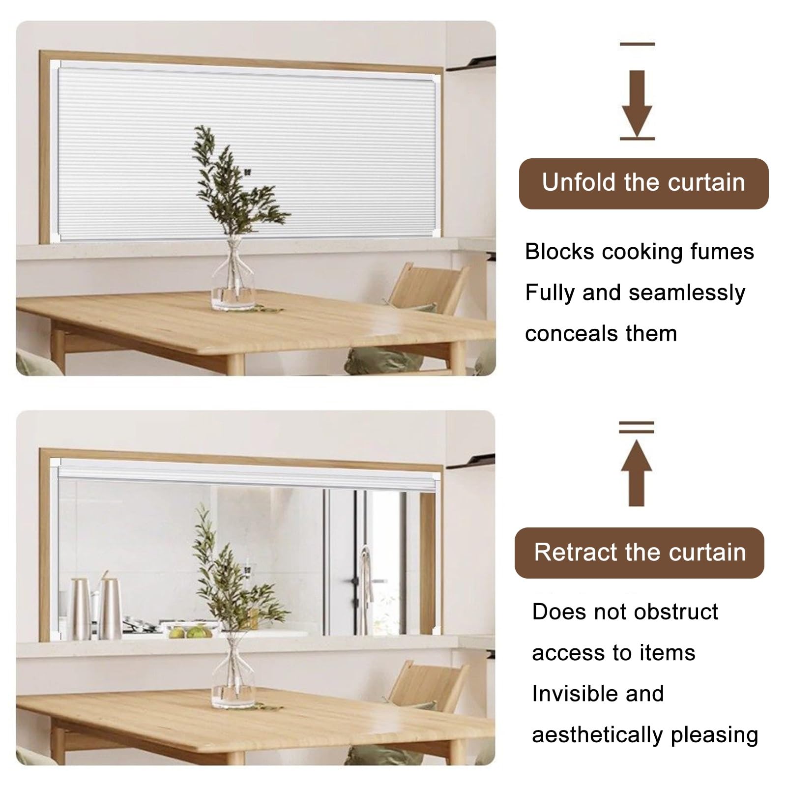 Veau Fenêtre coulissante pliable pour restaurant avec poignée cachée, 60 x 90 cm – Parfait pour les repas en plein air, et la restauration