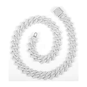 Tuefuzy Cuban Link Chain Mens Iced Out Miami Cuban Necklace