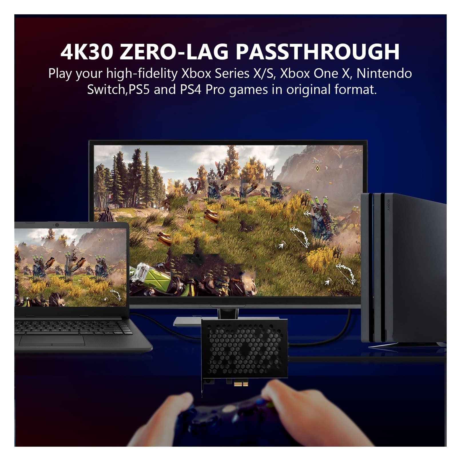Tarjeta de Captura de vídeo Tarjeta de Captura de Video PCI-E 4K30P / 1080P120 Registro de Juegos y transmisión en Vivo, módulo de Control de Video de PC
