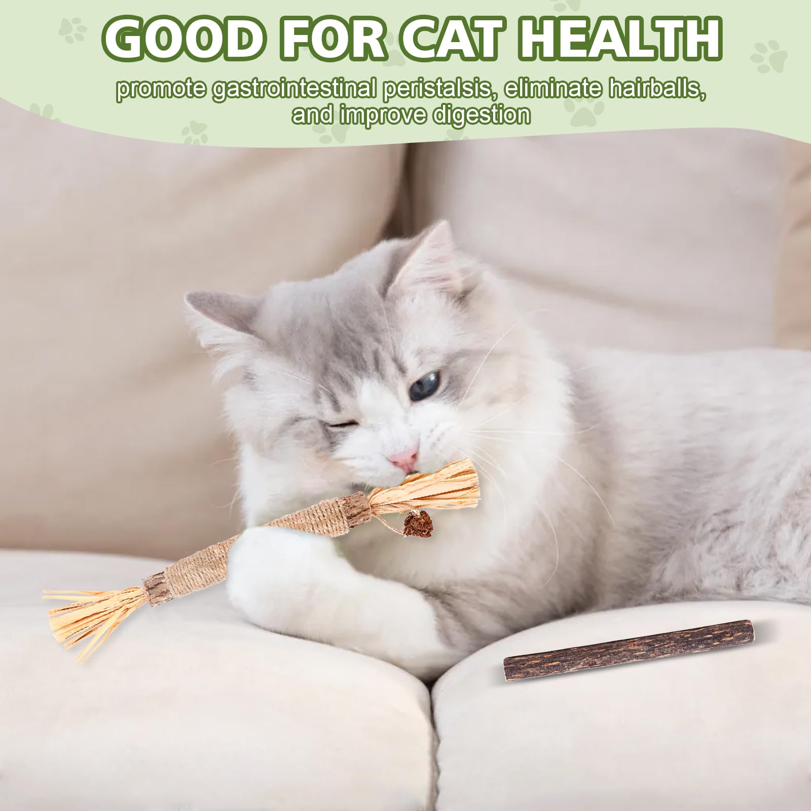 6 Pack Silvervine Sticks Cat Toy, Natural Chew Stick for Dental Care Teeth Cleaning,Matatabi Cat nip Treat Toys for Indoor Cats& Kittens - image 4