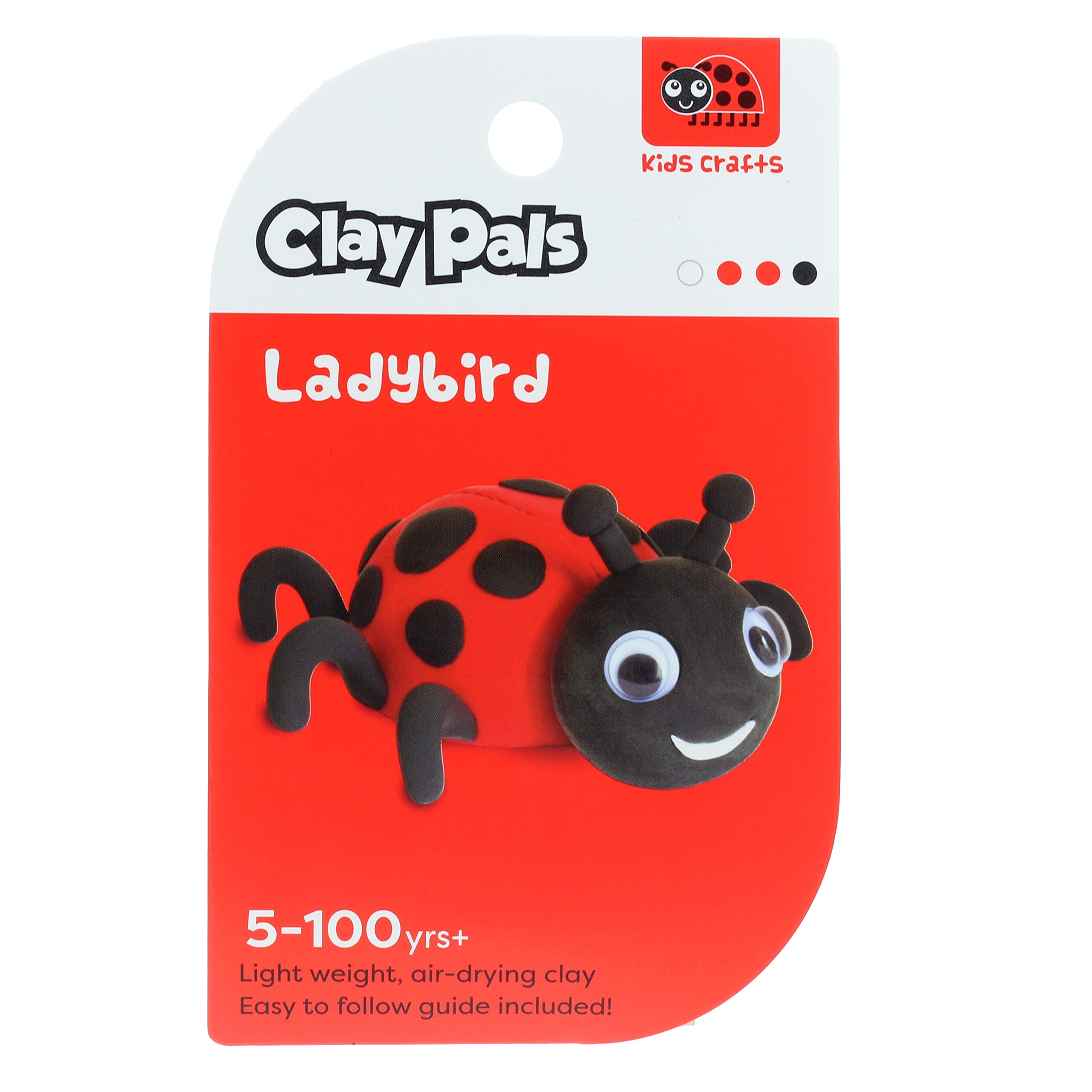Clay Pals Ladybird Fast Air Drying Clay Modelling Set for Kids