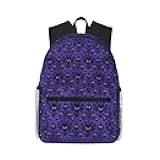 Jbyjbx Haunted Mansions Print Backpack Durable Travel,Sports Beach Backpack Lightweight Bags Work Casual Daypack, Black