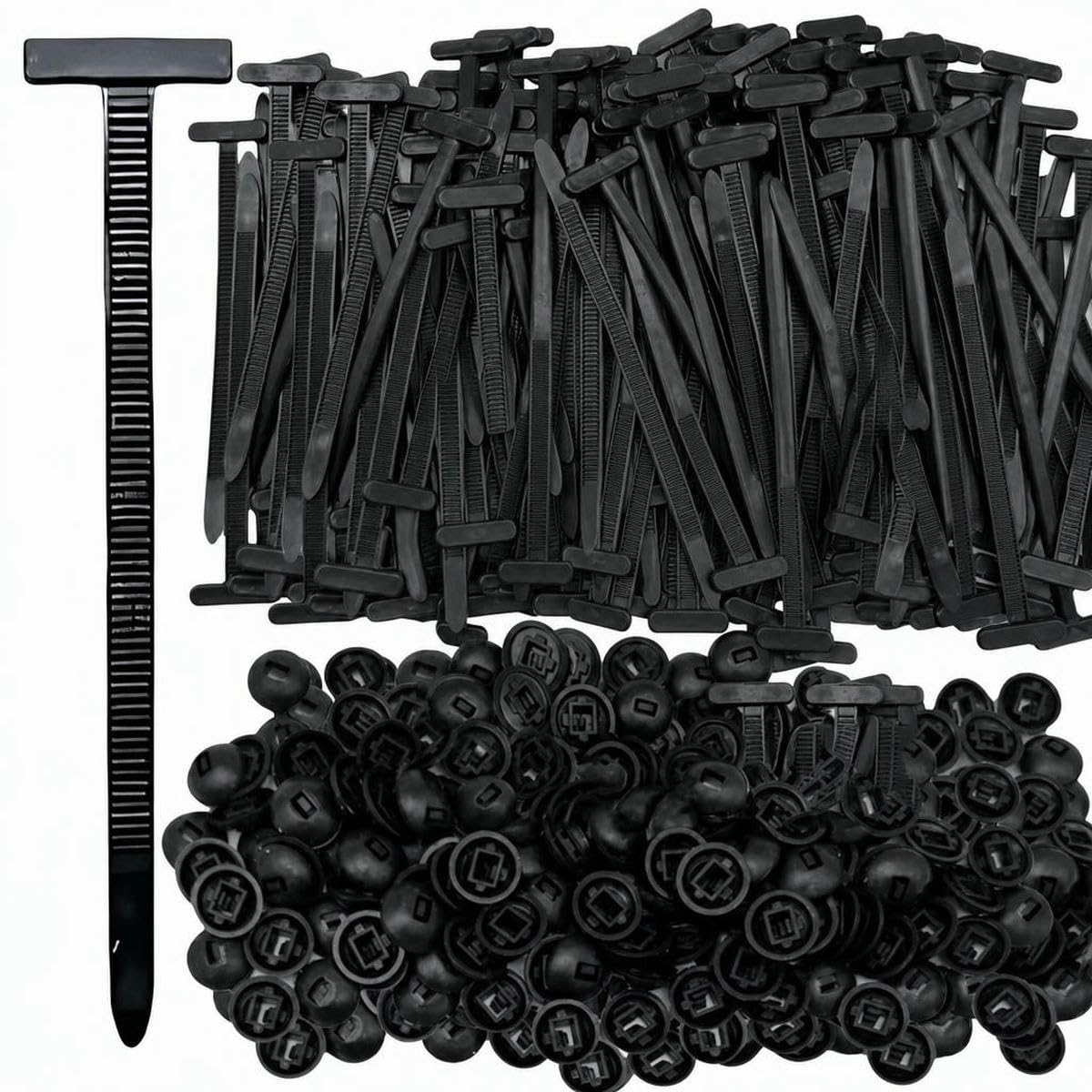 Bsguz 100Set- (200Pcs) Self-Locking Cable Ties Buckle Auto Parts Fastener Nylon Universal Cable Ties Multi-Purpose Mounting Tools For Vehicles