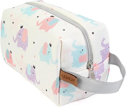 HAMUR HOME Reusable Wet Dry Bag Water-Repellent Travel Organizer with Protective Inner Lining for Baby Diapers, Swimwear, Gym Clothes, or Toiletries, Elephant Wet Dry Bag
