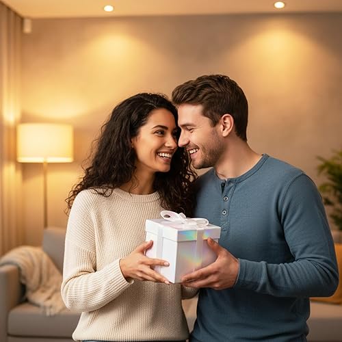 Vista 43 de Cholemy 5 cajas de regalo para Navidad con tapa y cinta, cajas de anidación cuadradas de tamaño mixto, cajas de envoltura de regalo, cajas 5