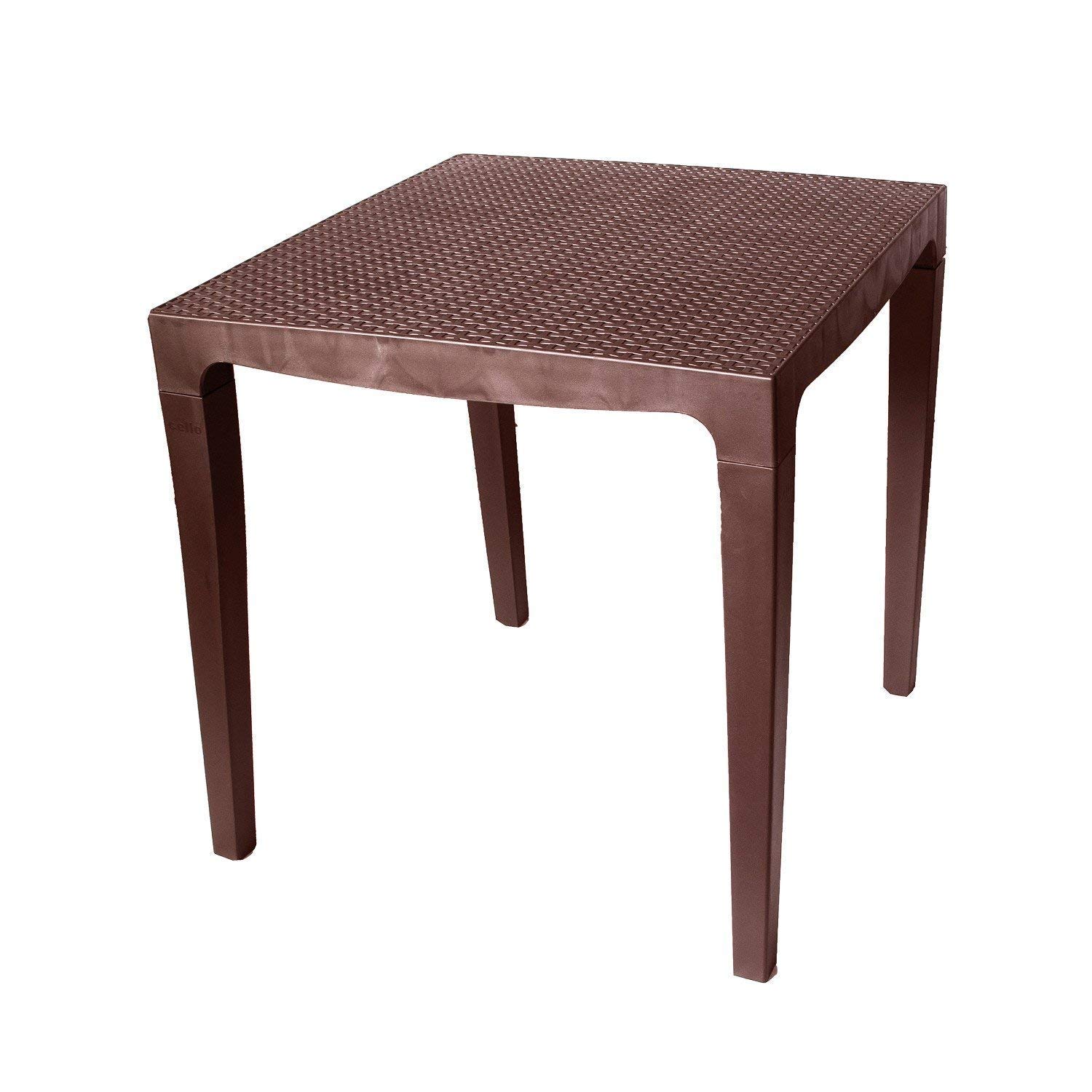 cello eden four seat dining table (plastic ,ice brown)