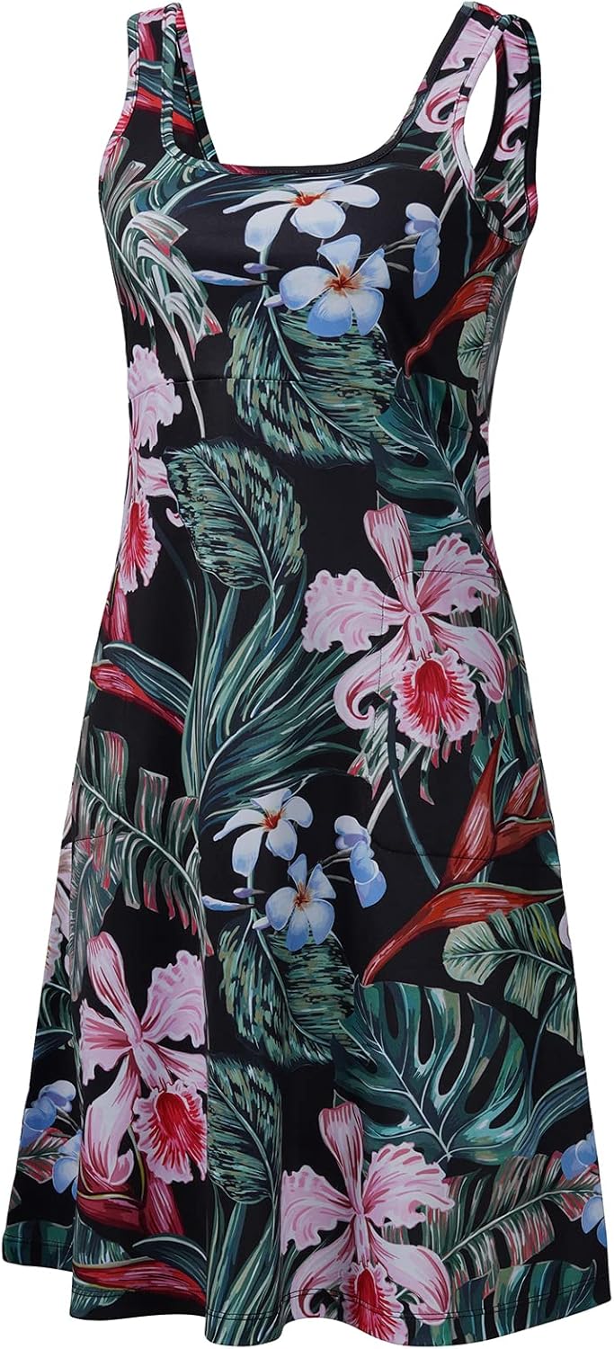 Women’s UPF 50+ Tank Dress A-Line with Pockets Breathable Quick Dry Sun Protection for Hiking Camping Beach Outdoor - Image 3