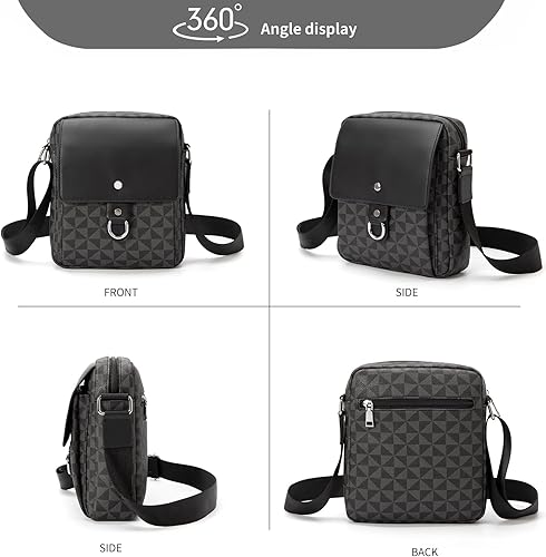 Miniatura 3 de LDMIYIN Bolsa de hombro para hombre, bolsa de viaje con cremallera antirrobo, bolsa de mensajero