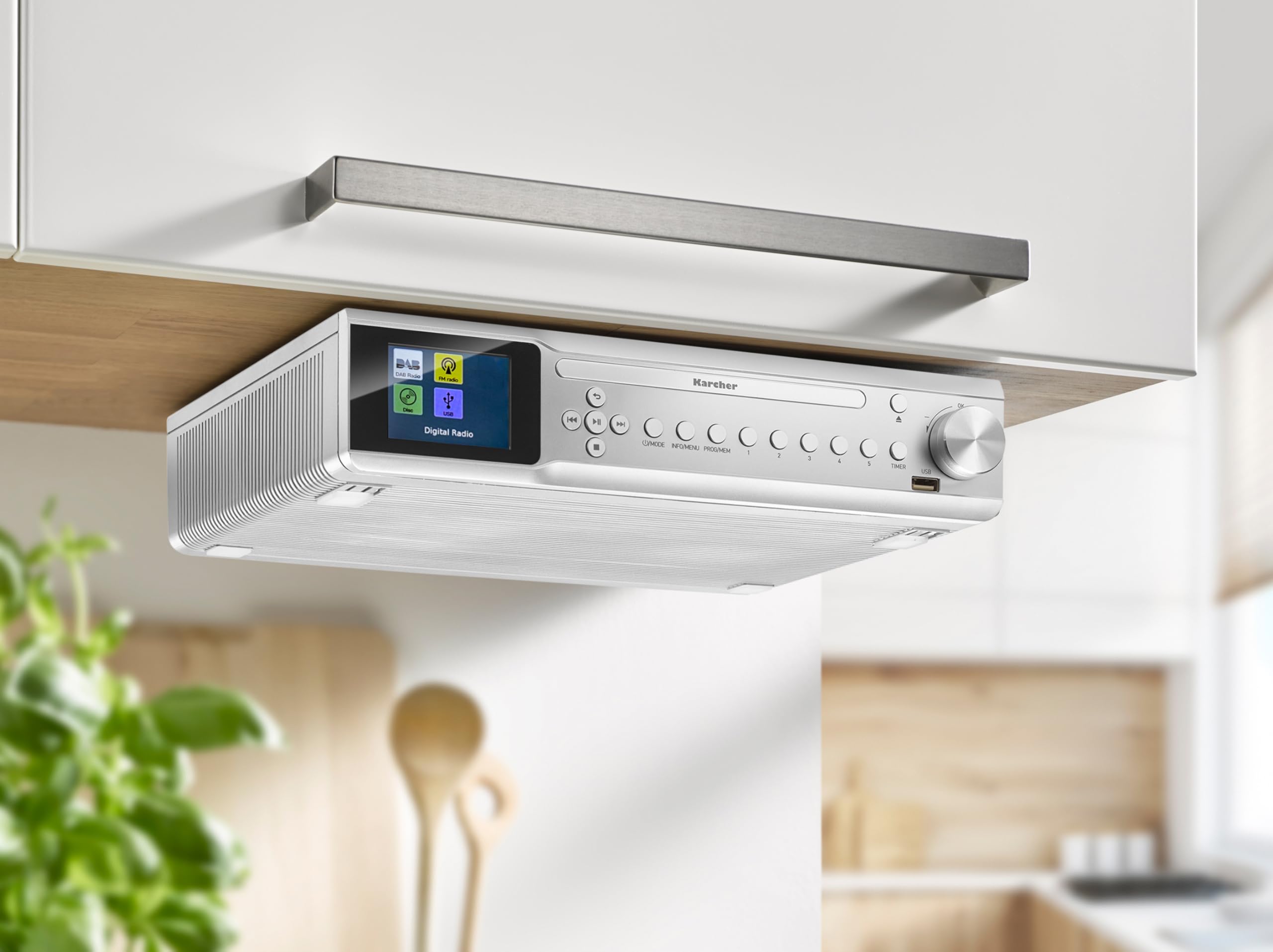 Radio Da Cucina Karcher RA 2060D-S - DAB+, FM, Bluetooth, CD, Sveglia, Display A Colori - Foto 5